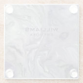 紫グレー大理石テクスチャパーソナライズされた ガラスコースター (裏面)