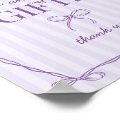 紫コケット弓ラベンダーカードとギフトサイン ポスター (角)