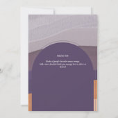 紫コンテンポラリーオレンジストライプの写真ありがとう サンキューカード (裏面)