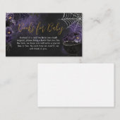 紫ゴシックフローラ赤ちゃんシャワーベビー本 エンクロージャーカード (正面/裏面)