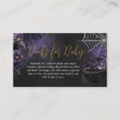 紫ゴシックフローラ赤ちゃんシャワーベビー本 エンクロージャーカード (正面)