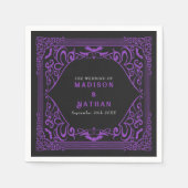 紫ゴシック様式のバンパイア大聖堂結婚教会 スタンダードカクテルナプキン (正面)