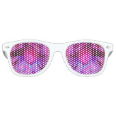 紫サイケデリックとマゼンタのハイビスカスの花 レトロサングラス (正面)