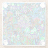 紫サイケデリックとライムグリーンガーデンの花 ガラスコースター (裏面)