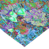 紫サイケデリックとライムグリーンガーデンの花 ショートテーブルランナー (コーナー)