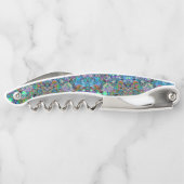 紫サイケデリックとライムグリーンガーデンの花 ソムリエナイフ (裏面)