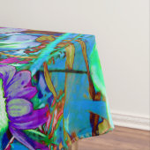 紫サイケデリックとライムグリーンガーデンの花 テーブルクロス (インサイチュ)