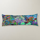 紫サイケデリックとライムグリーンガーデンの花 ボディピロー (裏面)