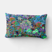 紫サイケデリックとライムグリーンガーデンの花 ランバークッション (裏面)