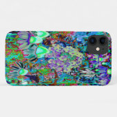 紫サイケデリックとライムグリーンガーデンの花 Case-Mate iPhoneケース (裏面(横))