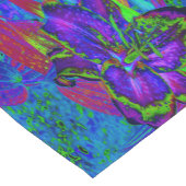 紫サイケデリックとライムグリーンリリー ショートテーブルランナー (コーナー)