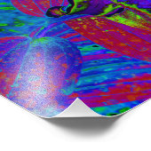 紫サイケデリックとライムグリーンリリー フォトプリント            (角)