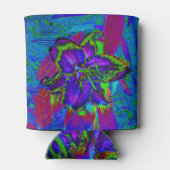 紫サイケデリックとライムグリーンリリー 缶クーラー (裏面)