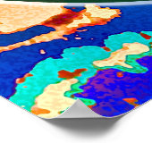 紫サイケデリックトリップ(幻覚体験)のような平和サイン ポスター (角)