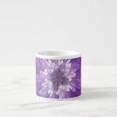 紫サイケデリック花抽象芸術フラクタル エスプレッソカップ (正面)