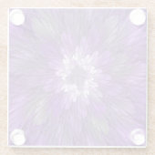 紫サイケデリック花抽象芸術フラクタル ガラスコースター (裏面)