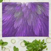 紫サイケデリック花抽象芸術フラクタル キッチンタオル (折り畳み)