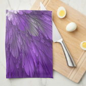 紫サイケデリック花抽象芸術フラクタル キッチンタオル (四つ折り)