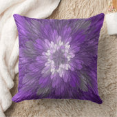 紫サイケデリック花抽象芸術フラクタル クッション (ブランケット)