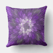 紫サイケデリック花抽象芸術フラクタル クッション (裏面)