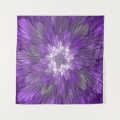 紫サイケデリック花抽象芸術フラクタル タペストリー (正面)