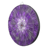 紫サイケデリック花抽象芸術フラクタル ダーツボード (正面右)