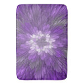 紫サイケデリック花抽象芸術フラクタル バスマット (正面縦)