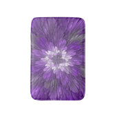紫サイケデリック花抽象芸術フラクタル バスマット (正面縦)