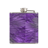 紫サイケデリック花抽象芸術フラクタル フラスク (裏面)