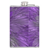 紫サイケデリック花抽象芸術フラクタル フラスク (裏面)