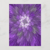 紫サイケデリック花抽象芸術フラクタル ポストカード (正面)