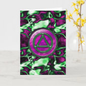 紫サテンの汚れ回復カード カード (黄色い花)