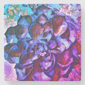 紫サファイアユニークフラワーコースター ストーンコースター (正面)