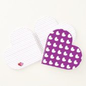 紫サボテンの上の白いポルカハートフラワーパープル ノートブック (内部)