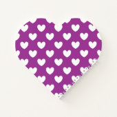 紫サボテンの上の白いポルカハートフラワーパープル ノートブック (裏面)