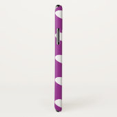 紫サボテンの上の白いポルカハートフラワーパープル Case-Mate iPhoneケース (裏面/右)