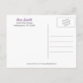 紫シェブロンブライダルシャワーはがき インビテーションポストカード (裏面)