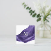 紫シルクスクウェア名刺 スクエア名刺 (スタンド正面)