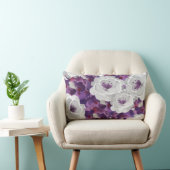 紫シルバーグレーフローラ水色アクセント枕 ランバークッション (椅子)