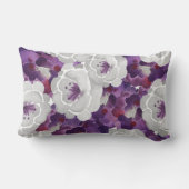 紫シルバーグレーフローラ水色アクセント枕 ランバークッション (裏面)