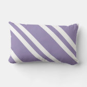 紫シンプルと白のパタストライプのーン ランバークッション (裏面)