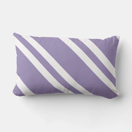 紫シンプルと白のパタストライプのーン ランバークッション (裏面)