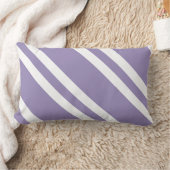 紫シンプルと白のパタストライプのーン ランバークッション (ブランケット)