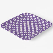 紫シンプルと白の水玉 ペーパープレート (傾斜あり)
