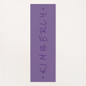 紫シンプルのカジュアル手書き名 ヨガマット (正面)