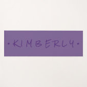 紫シンプルのカジュアル手書き名 ヨガマット (正面(横))