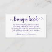 紫シンプルのシャワー | 電動ブドウが本を持ってくる エンクロージャーカード (正面)