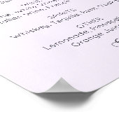 紫シンプルのスクリプ結婚トのバーアルコール飲料 ポスター (角)