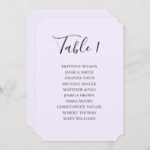 紫シンプルの結婚座席表。スクリプモダント 招待状 (正面/裏面)