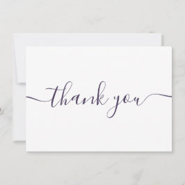 紫シンプルエレガント文字 サンキューカード